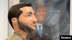 A prototype of the Zelenskiy action figure in Brooklyn, NY, August 9, 2022. (REUTERS/Roselle Chen)