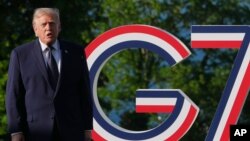 2026년 6월 15일 프랑스 에비앙에서 열리고 있는 G7 정상회의에 참석한 도널드 트럼프.