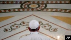 Pope Francis attends a ceremony at the Apostolos Barnavas Orthodox Cathedral in Nicosia, Cyprus.