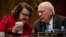 Sen. Dianne Feinstein, D-Calif., talks to Sen. Patrick Leahy, D-Vt., on Capitol Hill in Washington during the Senate Judiciary Committee's business meeting to discuss the nomination of Attorney General-designate Sen. Jeff Sessions, R-Ala., Jan. 31, 2017. Senate Democrats retaliated for Sally Yates' removal at the Department of Justice by derailing Sessions' expected confirmation, citing concerns that his closeness to President Donald Trump would impede his ability to make independent decisions in the role.