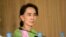 FILE - Myanmar's opposition leader Aung San Suu Kyi is seen in a Nov. 13, 2014, image in Naypyitaw, Myanmar.