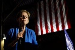 Democratic presidential candidate Sen. Elizabeth Warren, D-Mass., speaks during a primary election night rally, March 3, 2020, at Eastern Market in Detroit.