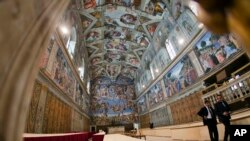 Vue sur la Chapelle sixtine au Vatican, le 9 mars 2013.