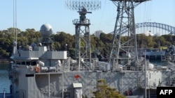 The Royal Australian Navy's Adelaide class guided-missile frigate, the HMAS Melbourne, is shown. Australian Prime Minister Julia Gillard unveiled the defense white paper, a roadmap which sets out the government's long-term military priorities, May 3, 2013.