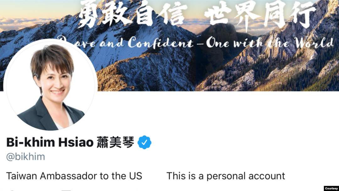 台灣駐美代表蕭美琴個人推特。 (推特截圖)