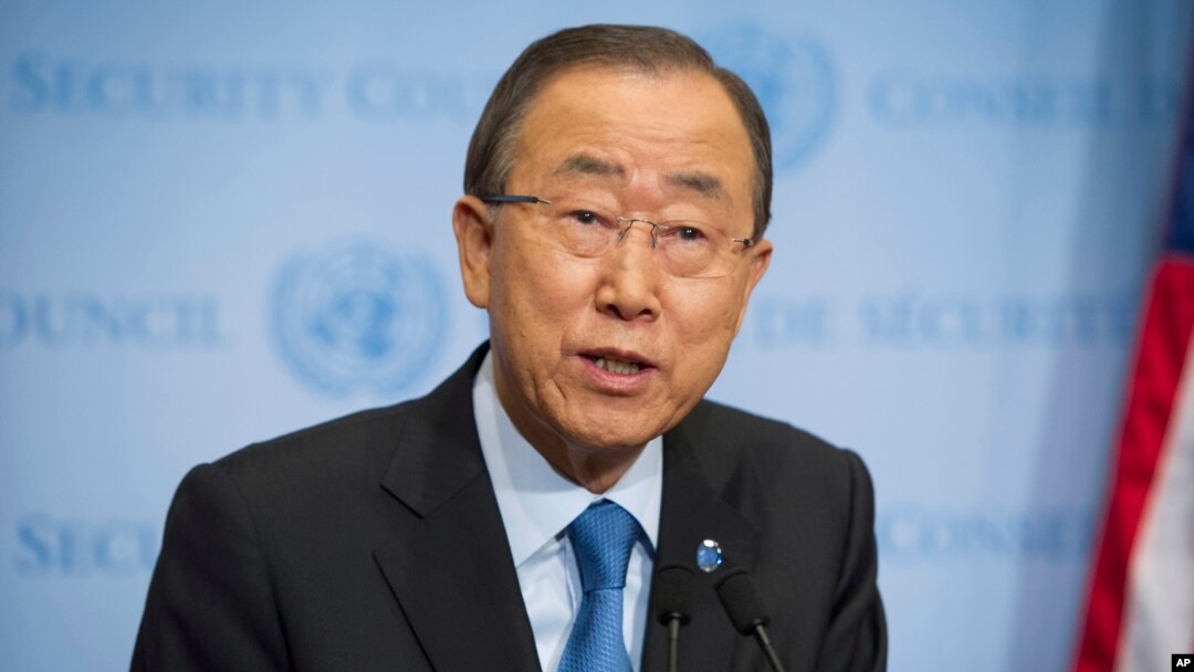 Sekretaris Jenderal PBB, Ban Ki-moon berbicara kepada media di markas PBB di New York (foto: dok). 