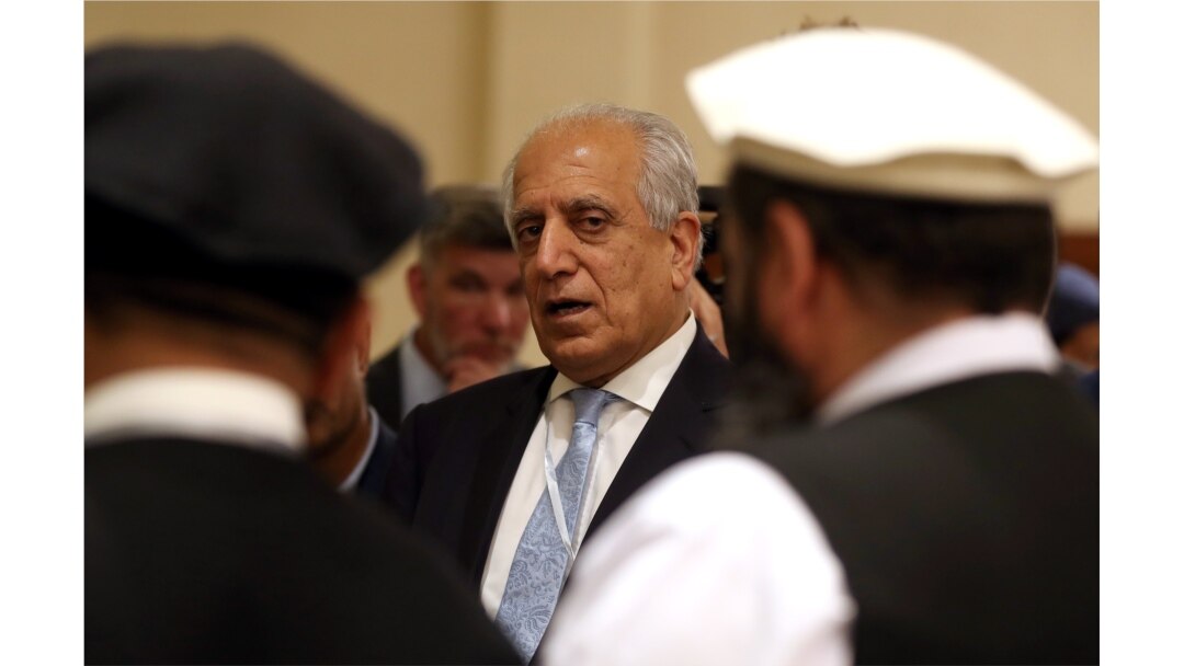 U.S. Special Representative for Afghanistan Reconciliation Zalmay Khalilzad attends the Intra Afghan Dialogue talks in the Qatari capital, Doha, July 8, 2019.