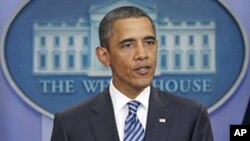 President Barack Obama makes a statement to reporters about debt ceiling negotiations, July 5, 2011