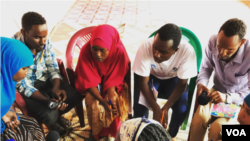 Podcasters are seen gathered at the Bokolmanyo refugee camp, in Bokolmanyo, Ethiopia. (Photo courtesy Dr Vandana Sharma)