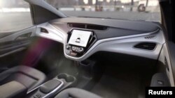 GM's planned Cruise AV driverless car features no steering wheel or pedals in a still image from video released Jan. 12, 2018.