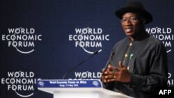 Shugaba Goodluck Jonathan a Abuja, Mayu 8, 2014