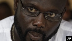 George Weah in Monrovia, Liberia, Nov. 5, 2011.