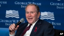 FILE - Former President George W. Bush speaks during an event to mark the 20th anniversary year of the President's Emergency Plan for AIDS Relief (PEPFAR) at the U.S. Institute of Peace in Washington, Feb. 24, 2023.