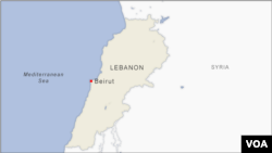 A map of Lebanon