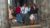 Chagossians, led by Olivier Bancoult, center, are shown outside the Mauritian prime minister's office in Port Louis, Mauritius, Oct. 3, 2024, after learning that the U.K. had agreed to hand sovereignty of the Chagos Islands to Mauritius.