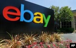 资料照：eBay在美国加州办公室前的标识。