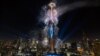 Fireworks explode around the Burj Khalifa Tower during New Year's celebrations in Dubai on January 1, 2025. (Photo by FADEL SENNA / AFP)