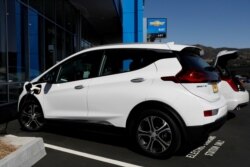 FILE PHOTO: A Chevrolet Bolt electric vehicle is seen at Stewart Chevrolet in Colma, California, U.S., Oct. 3, 2017.