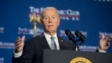 Presiden AS Joe Biden menyampaikan pidato di forum Economic Club of Washington, pada 18 September 2024. (Foto: AP/Rod Lamkey, Jr.)