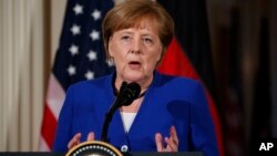 Канцлер Германии Ангела Меркель. Белый дом, Вашингтон. 27 апреля 2018 г.