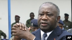 Former Ivory Coast President Laurent Gbagbo, Abidjan, Nov. 2003 (file photo).