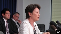 10일 기자회견에서 북한의 미국인 납치 의혹에 대해 발언하는 에리코 야마타니 일본 자민당 의원.