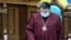 FILE - Oleksandr Tupytskyi, head of the Constitutional Court of Ukraine, presides over a court session in Kyiv, Ukraine, June 23, 2020. 
