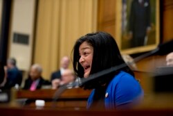 Rep. Pramila Jayapal, D-Wash, reacts during a committee meeting on Capitol Hill.