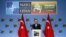 Президент Турции Реджеп Тайип Эрдоган дает пресс-конференцию во время саммита НАТО в Вильнюсе 12 июля 2023 года. (Фото AFP/Ludovic Marin)