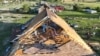 This handout photo taken on May 26, 2024, shows an aerial view of a home damaged by a tornado in Valley View, Texas. (Jacob Chambers via AFP)