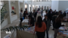 View of an exhibition at Sulaimani University, showcasing the works of young entrepreneurs.