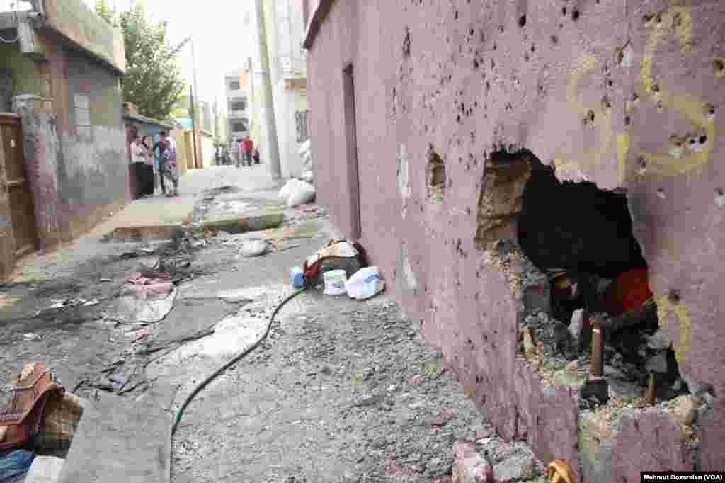 The town of Cizre in southteastern Turkey after weeklong curfew lifted