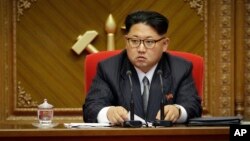 FILE - North Korean leader Kim Jong Un listens during the party congress in Pyongyang, North Korea.