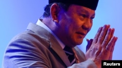 Presiden terpilih Prabowo Subianto saat menghadiri konferensi keamanan the Shangri-La Dialogue di Singapura, 1 Juni 2024. (Foto: Edgar Su/Reuters)