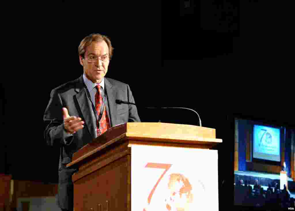 VOA's Director David Ensor speaking at the ceremony