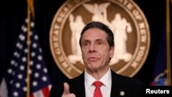 New York Governor Andrew Cuomo delivers remarks at a news conference regarding the first confirmed case of coronavirus in New York State in Manhattan borough of New York City, March 2, 2020