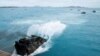 U.S. Marines assault amphibious vehicles, depart the well deck of the amphibious transport dock ship USS Green Bay, during the Talisman Sabre 2019, a U.S. and Australian biennial training event off the coast near Bowen, Australia on July 22, 2019.