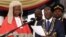 President Robert Mugabe being sworn-in August 22 by Chief Justice Godfrey Chidyausiku