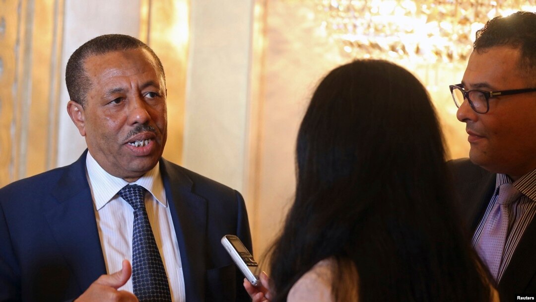 Thủ tướng Libya Abdullah al-Thinni nói chuyện với các nhà báo, 10/9/14
