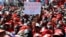 A poster showing opposition to Zimbabwe's President Robert Mugabe is seen at a final Movement For Democratic Change (MDC) campaign rally in Harare, July, 29, 2013. (File Photo)