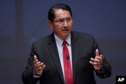 Navajo Presidential candidate Jonathan Nez speaks during a Presidential Forum at Arizona State University, July 12, 2022, in Phoenix.