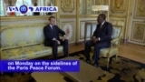 VOA60 Africa - Ivory Coast President Alassane Ouattara met with French President Emmanuel Macron