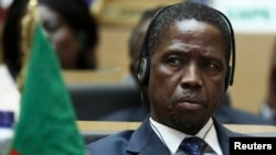 FILE - Zambia President Edgar Lungu attends the opening ceremony of the Assembly of Heads of State in Ethiopia's capital Addis Ababa, Jan. 30, 2015.