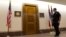 A U.S. Capitol Police officer walks past Sen. Roger Wicker's office in the Dirksen Senate Office Building on Capitol Hill, Washington, April 16, 2013.