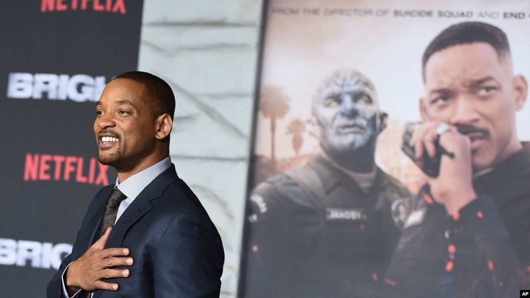 Will Smith dalam pemutaran perdana film "Bright" di Regency Village Theatre, Los Angeles, pada hari Rabu, 13 Desember 2017.