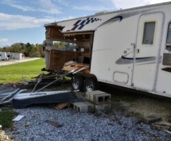 Michelle Lee says the RV park she calls home looked 'like a war zone' after Hurricane Laura tore through. (Courtesy Michelle Lee)