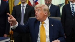 美国总统唐纳德·特朗普在华盛顿白宫椭圆形办公室签署一项关于量子计算的行政命令时发表讲话。（2026年6月22日）