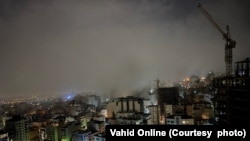 دود ناشی از انفجار در زعفرانیه تهران در بامداد روز چهارشنبه