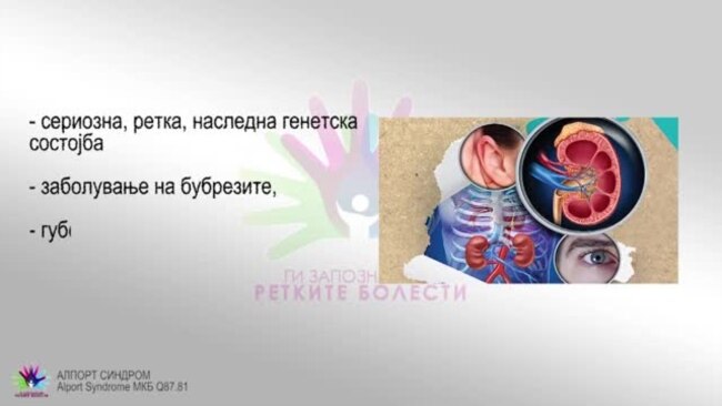 Поштенска марка посветена на децата заболени од Алпорт синдром