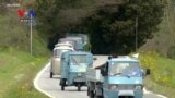 Swarm of Custom Italian Scooter-Vans Buzz Through Tuscan Terrain